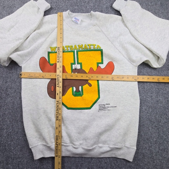 Rare Vintage Bullwinkle J Moose Whatsamatta University Class Of 65 Sweatshirt XL - Picture 6 of 6